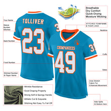 Load image into Gallery viewer, Custom Panther Blue White-Orange Mesh Authentic Throwback Football Jersey