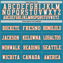 Load image into Gallery viewer, Custom Panther Blue White-Orange Mesh Authentic Throwback Football Jersey