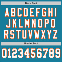 Load image into Gallery viewer, Custom Panther Blue White-Orange Mesh Authentic Throwback Football Jersey