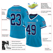 Load image into Gallery viewer, Custom Panther Blue Navy-White Mesh Authentic Throwback Football Jersey