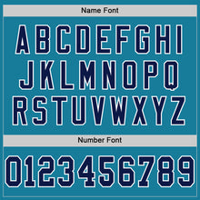 Load image into Gallery viewer, Custom Panther Blue Navy-White Mesh Authentic Throwback Football Jersey