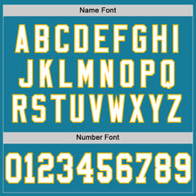 Load image into Gallery viewer, Custom Panther Blue White-Gold Mesh Authentic Throwback Football Jersey