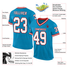 Load image into Gallery viewer, Custom Panther Blue White-Red Mesh Authentic Throwback Football Jersey