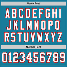 Load image into Gallery viewer, Custom Panther Blue White-Red Mesh Authentic Throwback Football Jersey