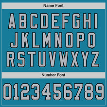 Load image into Gallery viewer, Custom Panther Blue Gray-Black Mesh Authentic Throwback Football Jersey