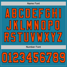 Load image into Gallery viewer, Custom Panther Blue Orange-Black Mesh Authentic Throwback Football Jersey