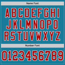 Load image into Gallery viewer, Custom Panther Blue Red-White Mesh Authentic Throwback Football Jersey