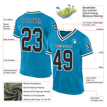 Load image into Gallery viewer, Custom Panther Blue Black-White Mesh Authentic Throwback Football Jersey