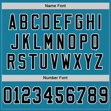 Load image into Gallery viewer, Custom Panther Blue Black-White Mesh Authentic Throwback Football Jersey