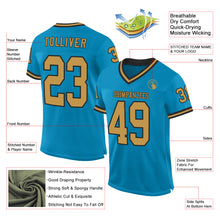 Load image into Gallery viewer, Custom Panther Blue Old Gold-Black Mesh Authentic Throwback Football Jersey
