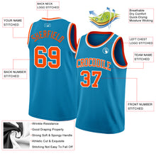 Load image into Gallery viewer, Custom Panther Blue Orange-White Authentic Basketball Jersey