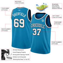 Load image into Gallery viewer, Custom Panther Blue White-Black Authentic Basketball Jersey