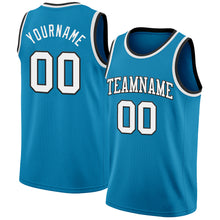 Load image into Gallery viewer, Custom Panther Blue White-Black Authentic Basketball Jersey