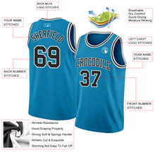 Load image into Gallery viewer, Custom Panther Blue Black-White Authentic Basketball Jersey