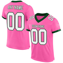 Load image into Gallery viewer, Custom Pink White-Green Mesh Authentic Football Jersey