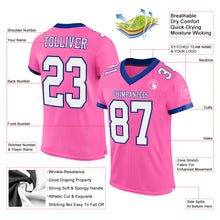 Load image into Gallery viewer, Custom Pink White-Royal Mesh Authentic Football Jersey
