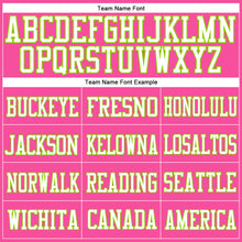 Load image into Gallery viewer, Custom Pink White-Neon Green Mesh Authentic Football Jersey