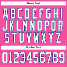 Load image into Gallery viewer, Custom Pink White-Royal Hockey Lace Neck Jersey