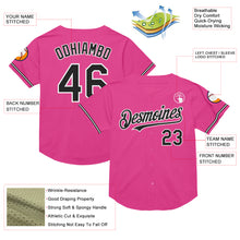 Load image into Gallery viewer, Custom Pink Black-White Mesh Authentic Throwback Baseball Jersey