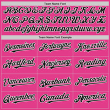 Load image into Gallery viewer, Custom Pink Black-White Mesh Authentic Throwback Baseball Jersey