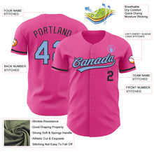 Load image into Gallery viewer, Custom Pink Light Blue-Black Authentic Baseball Jersey