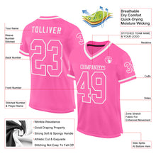 Load image into Gallery viewer, Custom Pink White Mesh Authentic Throwback Football Jersey