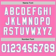 Load image into Gallery viewer, Custom Pink White-Light Blue Mesh Authentic Throwback Football Jersey