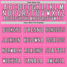 Load image into Gallery viewer, Custom Pink White-Black Mesh Authentic Throwback Football Jersey