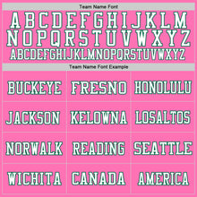 Load image into Gallery viewer, Custom Pink White-Kelly Green Mesh Authentic Throwback Football Jersey