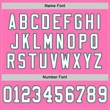 Load image into Gallery viewer, Custom Pink White-Kelly Green Mesh Authentic Throwback Football Jersey