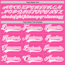 Load image into Gallery viewer, Custom Pink White Hockey Lace Neck Jersey