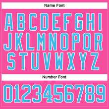 Load image into Gallery viewer, Custom Pink Sky Blue-White Hockey Lace Neck Jersey