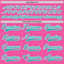 Load image into Gallery viewer, Custom Pink Aqua-White Hockey Lace Neck Jersey