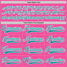 Load image into Gallery viewer, Custom Pink Teal-White Hockey Lace Neck Jersey