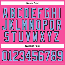 Load image into Gallery viewer, Custom Pink Light Blue-Black Hockey Lace Neck Jersey