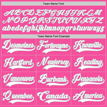 Load image into Gallery viewer, Custom Pink White-Gray Hockey Lace Neck Jersey