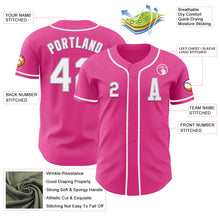 Load image into Gallery viewer, Custom Pink White-Gray Authentic Baseball Jersey