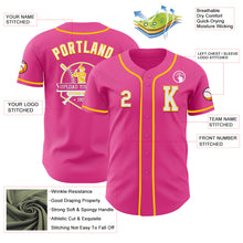 Load image into Gallery viewer, Custom Pink White-Yellow Authentic Baseball Jersey