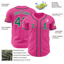 Load image into Gallery viewer, Custom Pink Kelly Green-White Authentic Baseball Jersey