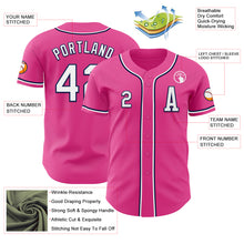 Load image into Gallery viewer, Custom Pink White-Navy Authentic Baseball Jersey