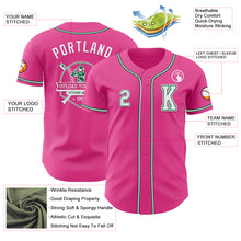 Load image into Gallery viewer, Custom Pink White-Kelly Green Authentic Baseball Jersey