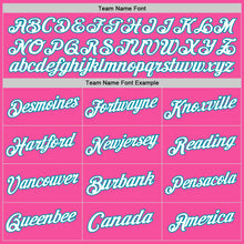 Load image into Gallery viewer, Custom Pink White-Teal Authentic Throwback Basketball Jersey