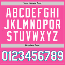 Load image into Gallery viewer, Custom Pink White-Teal Authentic Throwback Basketball Jersey