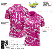 Load image into Gallery viewer, Custom Camo Deep Pink-White 3D Pink Ribbon Breast Cancer Awareness Month Women Health Care Support Performance Polo Shirt