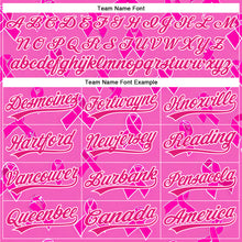 Load image into Gallery viewer, Custom Pink Hot Pink-White 3D Pink Ribbon Breast Cancer Awareness Month Women Health Care Support Performance Polo Shirt