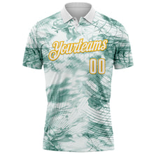 Load image into Gallery viewer, Custom White Gold 3D Bowling Abstract Network Performance Polo Shirt