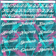 Load image into Gallery viewer, Custom Teal Pink-White 3D Bowling Line Performance Polo Shirt