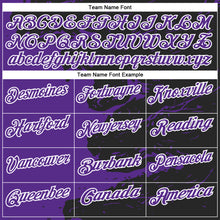 Load image into Gallery viewer, Custom Black Purple-White 3D Bowling Splash Ink Performance Polo Shirt