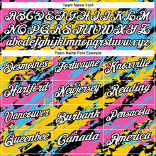 Load image into Gallery viewer, Custom Black Pink Sky Blue-Gold 3D Bowling Abstract Grunge Art Performance Polo Shirt