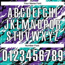 Load image into Gallery viewer, Custom Black Purple-Aqua 3D Bowling Abstract Grunge Art Performance Polo Shirt